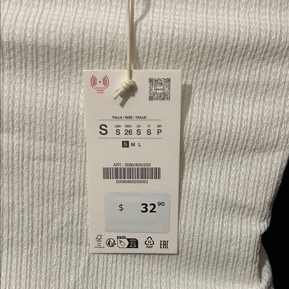 Zara White Ruffled Strapless Top - Picture 4 of 4